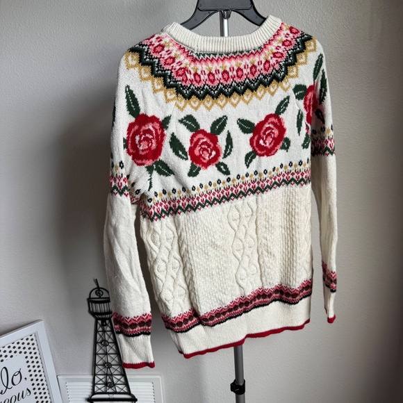 Mossimo Rose Knit Pullover Sweater Cottage Core Sz XS - Picture 7 of 8